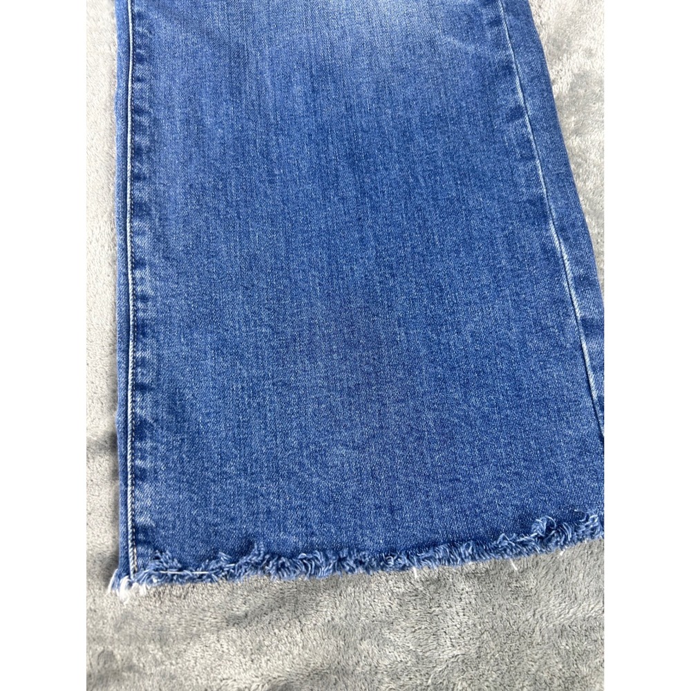 AG Adriano Goldschmied Saige Wide Leg Crop Jean 27 Mid Rise Raw Hem Medium Wash - Picture 2 of 11